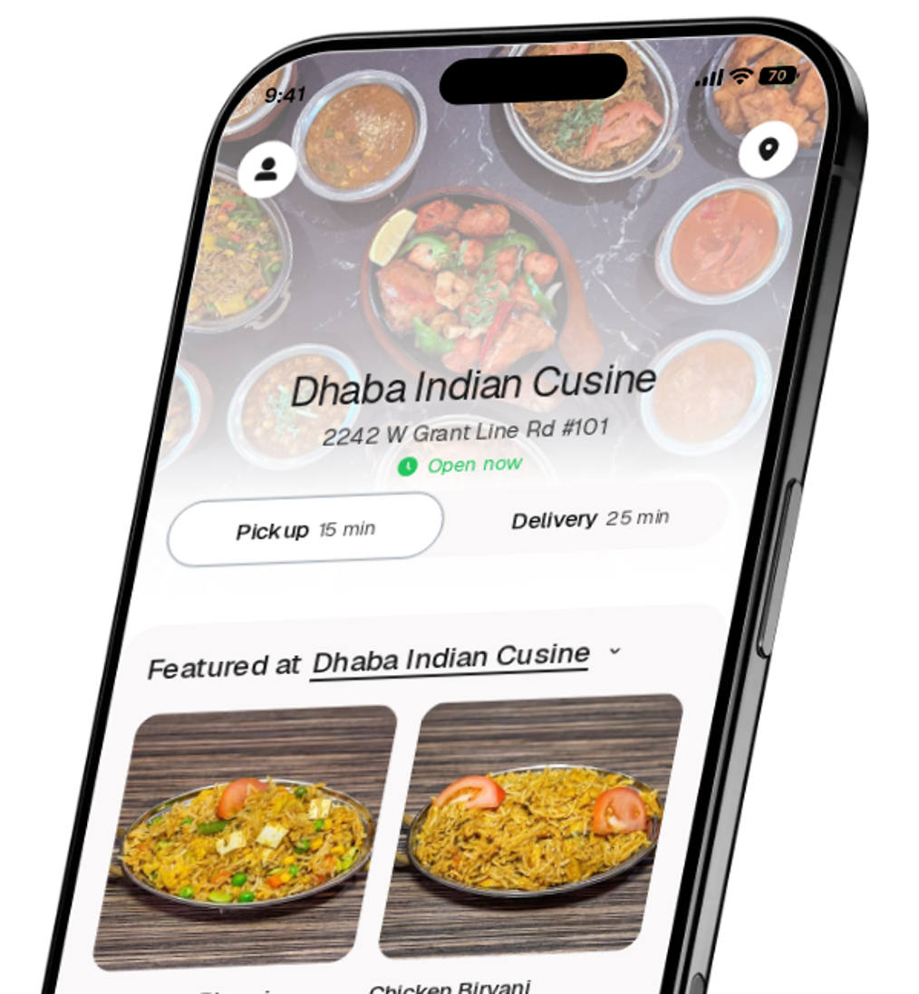 Dhaba Indian Cusine app preview