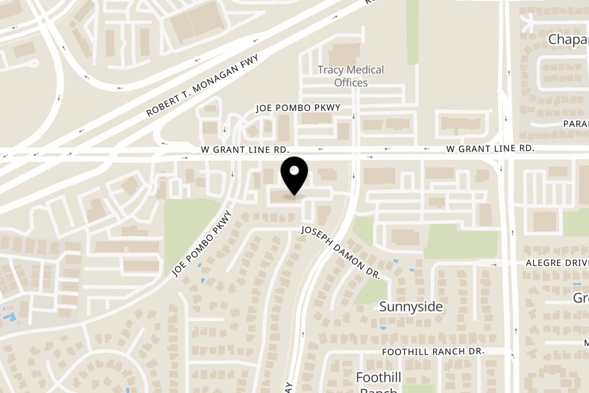 Map showing the location of Dhaba Indian Cusine on 2242 W Grant Line Rd #101 in Tracy